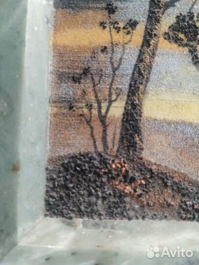 Картина пейзаж из полудрагоценных камней