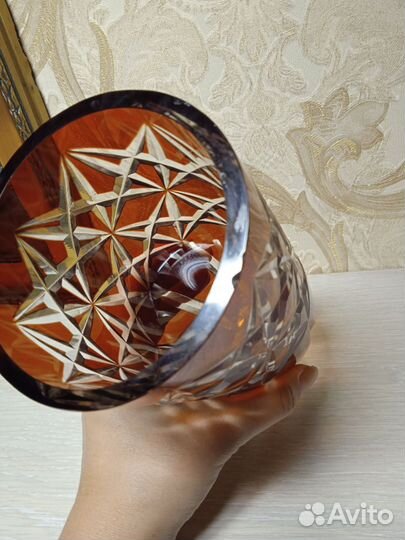 Ваза красное стекло СССР