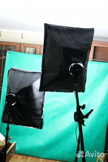 Студийный свет (софтбоксы) и хромокей аренда