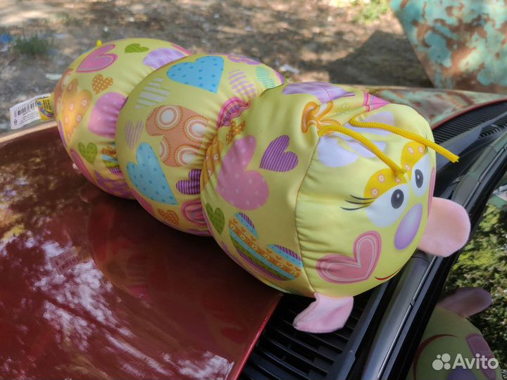 Мягкая игрушка подушка - валик Гусеница новая