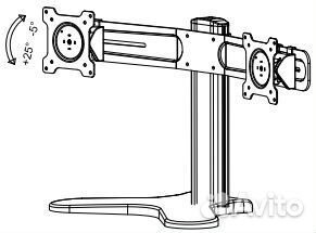 Подставка Wize DSH2 чёрн. двойная настольная бок о