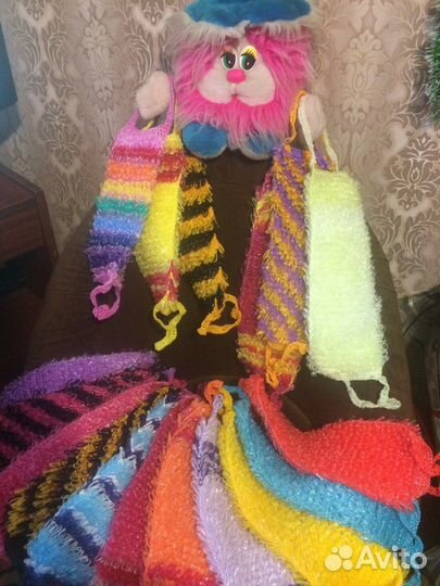 Мочалки ручной вязки, подарок своими руками