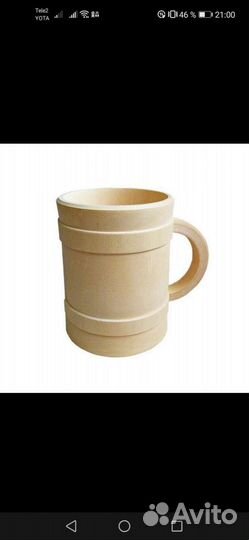 Кружка из дерева липа