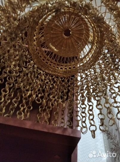 Плетеный абажур