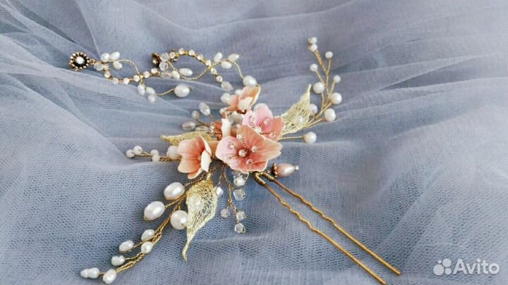 Украшение для волос свадебное + серьги
