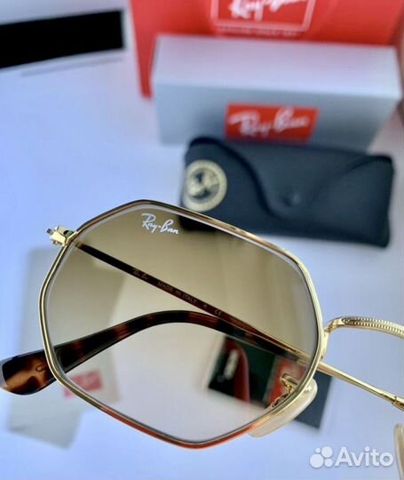Очки ray ban octagonal коричневые