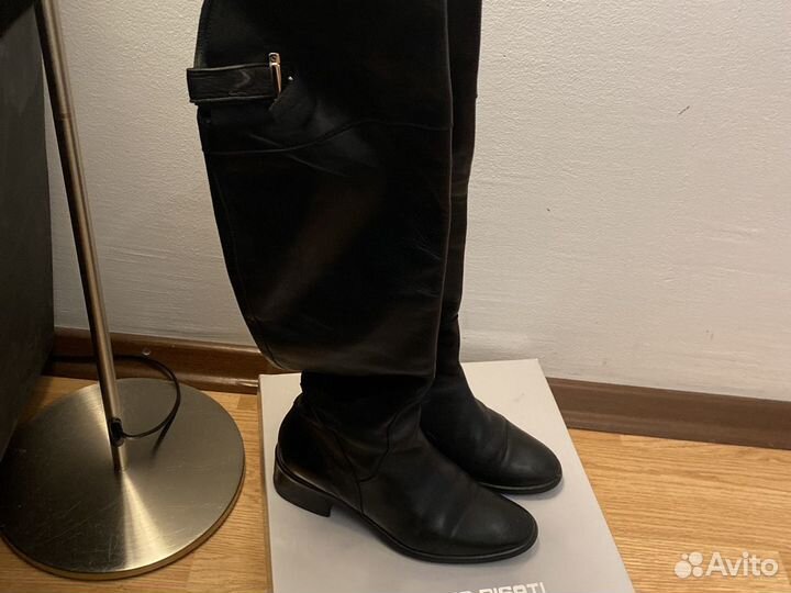 Сапоги ботфорты натуральная кожа 36