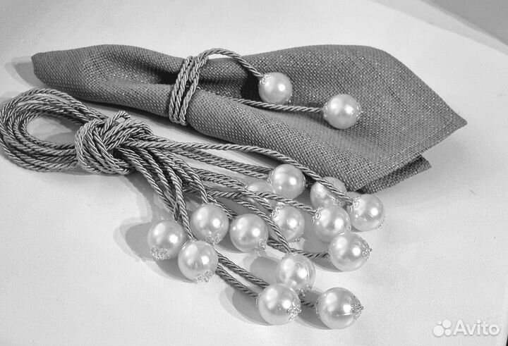 Завязки для салфеток с пластиковыми бусинами 6 шту