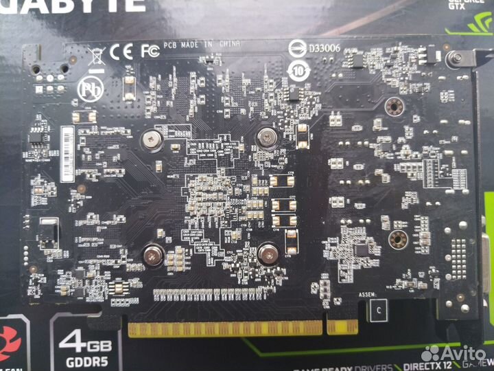 Видеокарта Gigabyte GeForce GTX 1050 Ti 4 гб