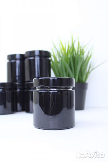 Банки стеклянные черные 200 мл