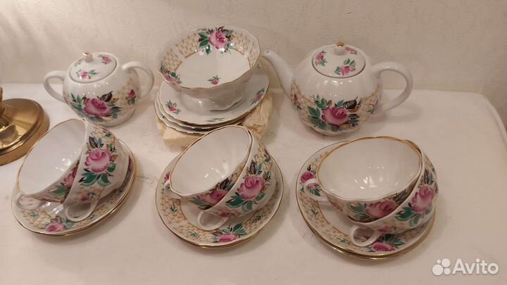 Чайный сервиз лфз Роза Сетка, Дачный 21/6