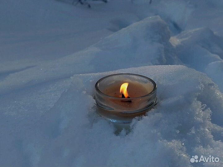 Свеча Морозный можжевельник ручная работа 25ч