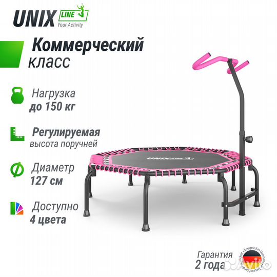 Батут unix Line fitness Premium (127 см) Pink