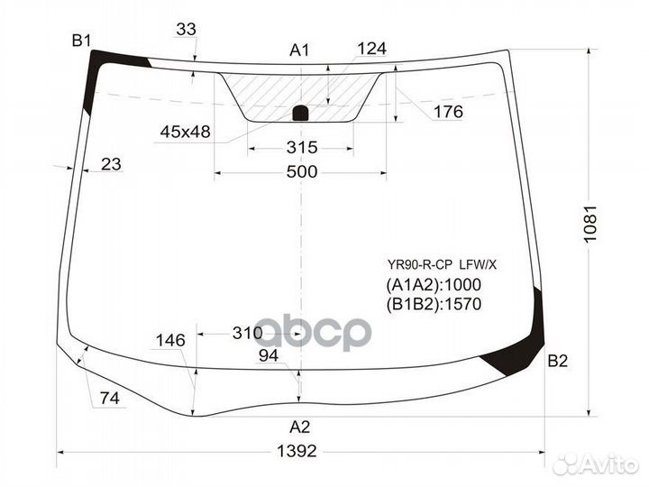 Стекло лобовое toyota voxy/noah 07-14 yr90rcplf