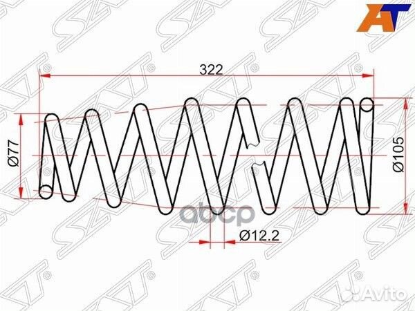 Комплект пружин 2шт задние toyota premio/allion