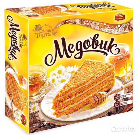 Торт День торта Медовик 630г кбк Черёмушки