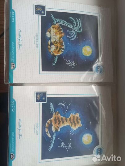 Набор вышивки крестом коты DMS