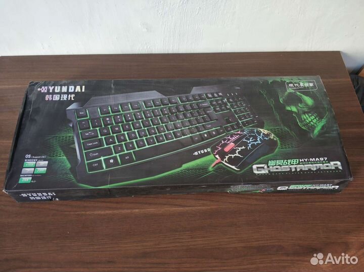 Клавиатура и мышь проводная с подсветкой