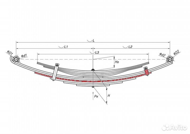 Лист рессоры hyundai HD 65,72,78