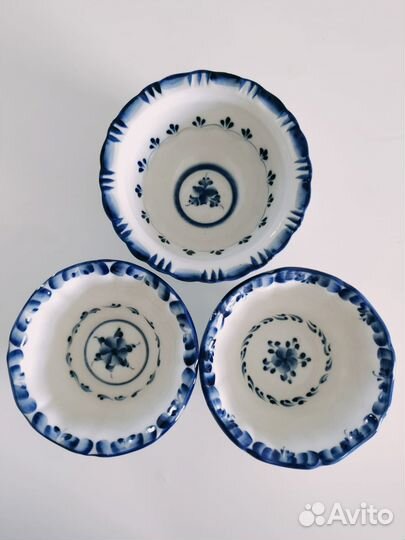 Салатник фарфор гжель ручная работа