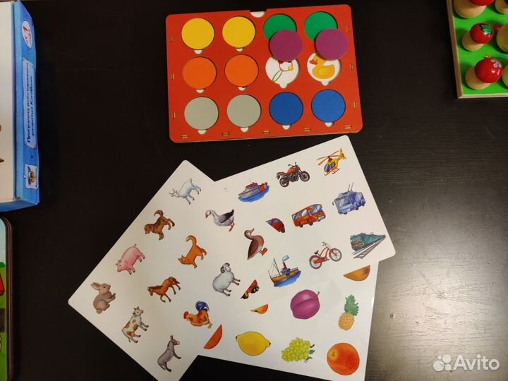 Развивающие игрушки + книжки + карточки