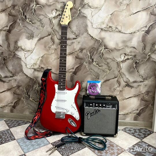 Электрогитара с комбиком Fender + аксессуары