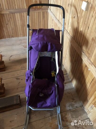 Детские зимние санки коляска фирмы Ника