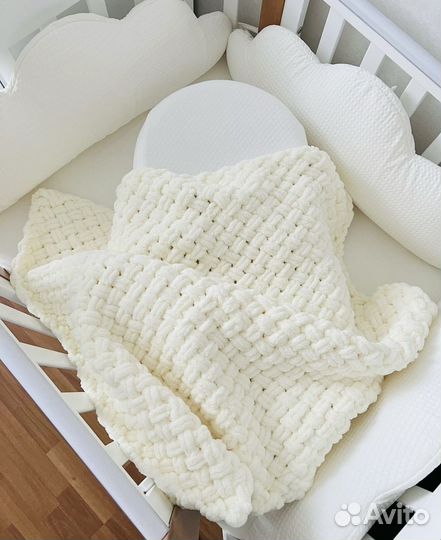 Плед крупной вязки