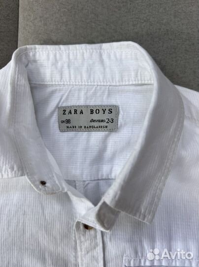 Рубашка белая zara 98