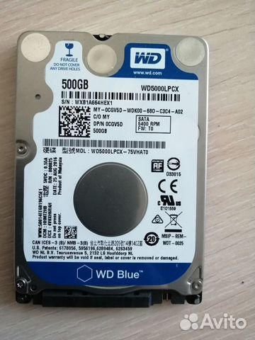 Жесткий диск WD blue 500 Гб. для ноутбука
