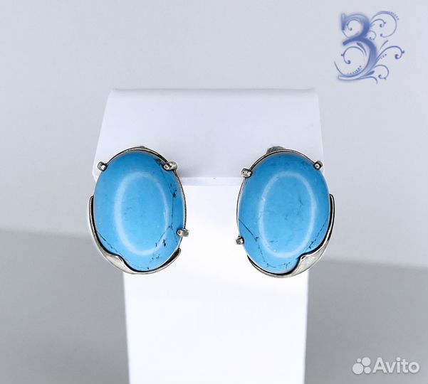 Серебряные серьги с бирюзой