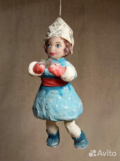 Ёлочная ватная игрушка Снегурочка