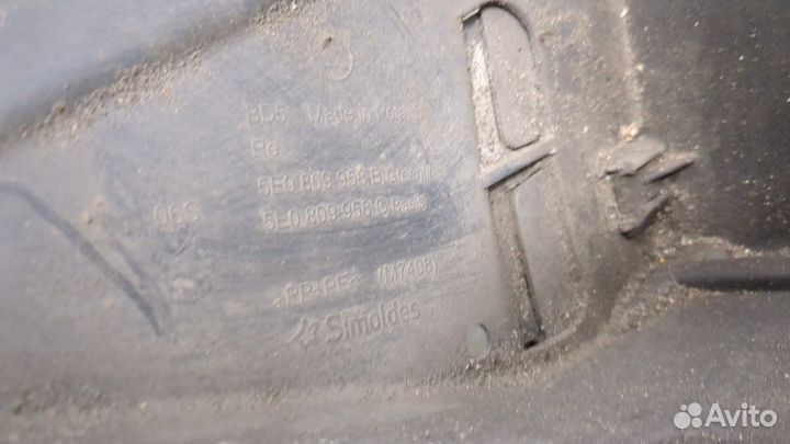 Защита арок (подкрылок) правая передняя Skoda Octavia (A7)