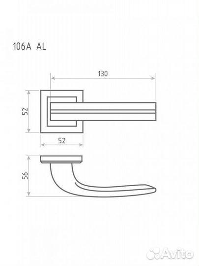 Ручка дверная nora-M 106К AL старая бронза