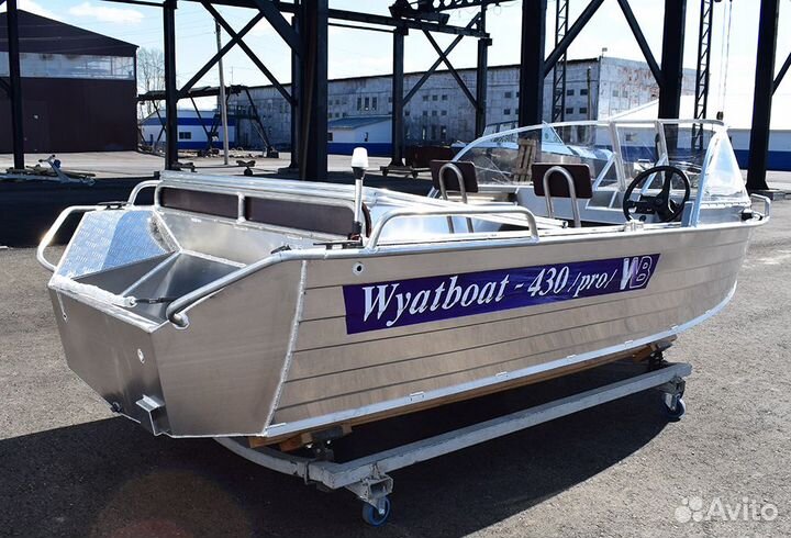 Новая моторная лодка Wyatboat 430 Pro алюминиевая
