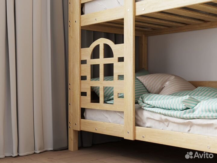 Двухъярусная кровать настоящий массив