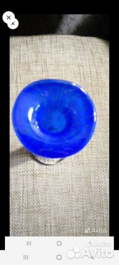 Хрустальная ваза Олимпиада 80 вазочка берц синяя