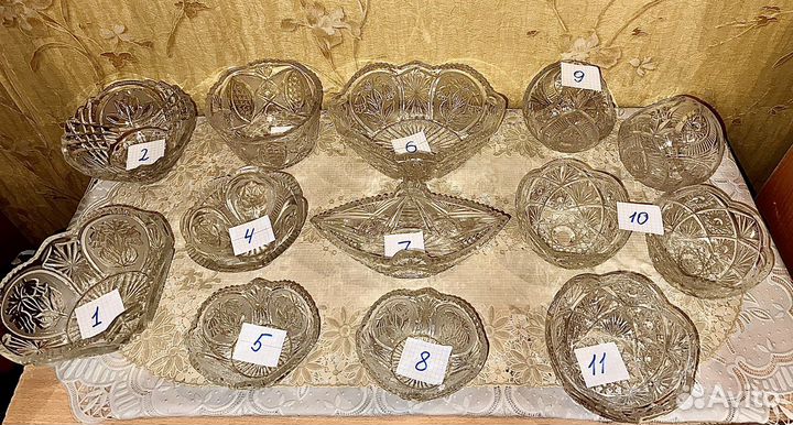 Салатники хрусталь Чехия блюда конфетница