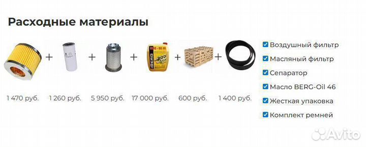 Компрессор 7,5 кВт винтовой berg