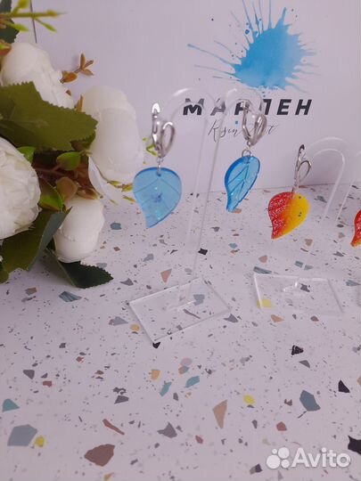 Серьги из эпоксидной смолы