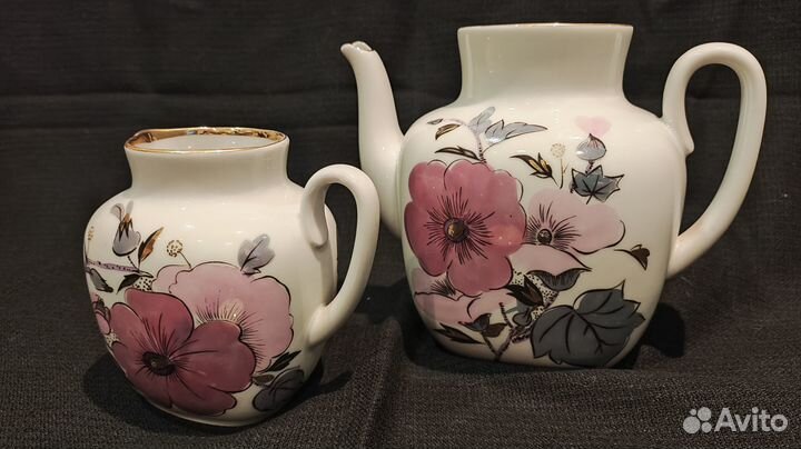 Чайник и молочник лфз Ветка шиповника СССР