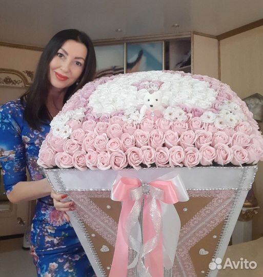 Букет из мыльных роз