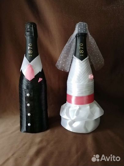 Украшение для шампанского на свадьбу