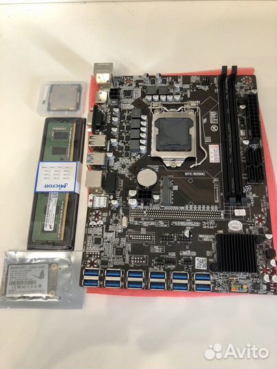 Материнская плата B75 B250C USB Miner 8-12 GPU