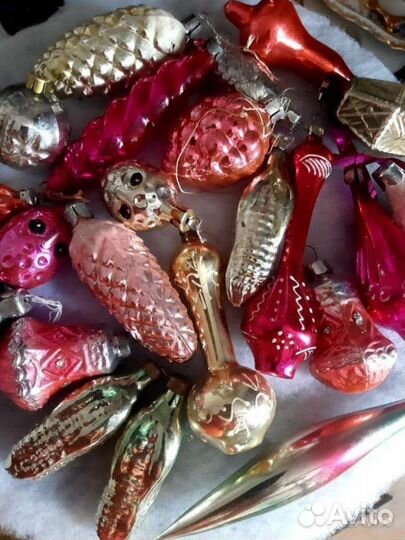 Ёлочные игрушки стекло СССР