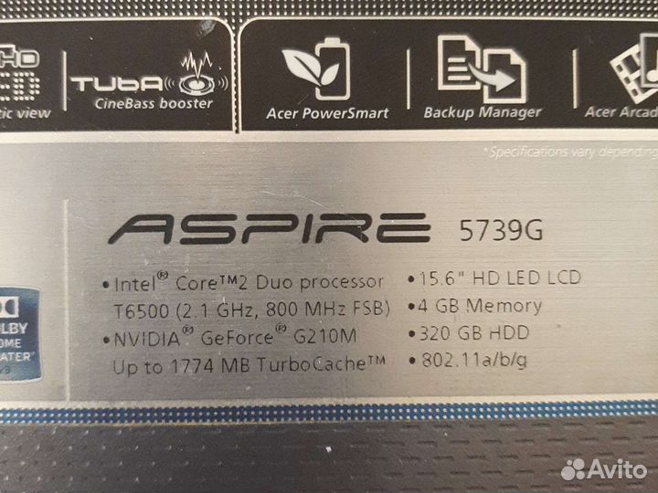 Acer aspire 5739G