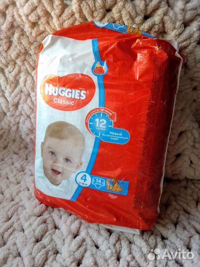 Подгузники Huggies 7-18 кг 14 шт