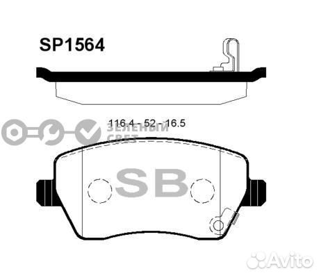 Sangsin brake SP1564 Колодки тормозные передние re