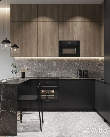 Кухня с барной стойкой