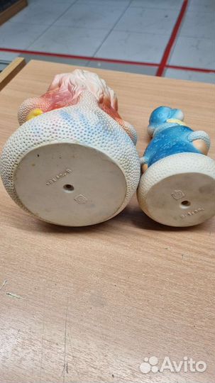 Резиновые игрушки СССР дед мороз и снегурочка